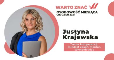 Justyna Krajewska Trener kompetencji, mindset coach, mentor, szkoleniowiec